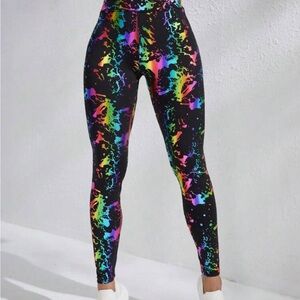 NWT Colorful Ink Splatter Women's Leggings